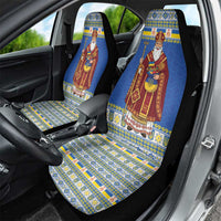Ukraine Christmas Car Seat Cover Saint Nicholas Vyshyvanka Style - Wonder Print Shop
