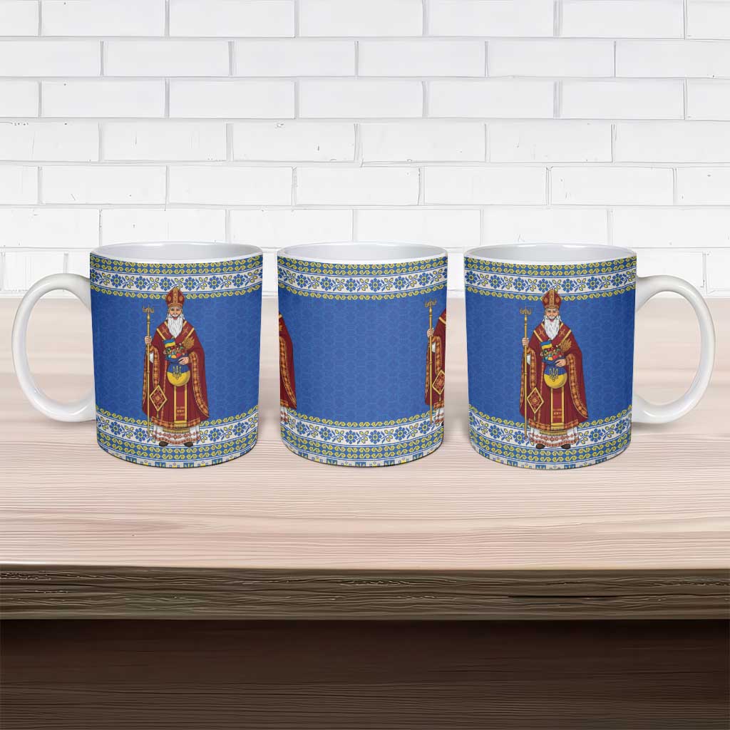 Ukraine Christmas Ceramic Mug Saint Nicholas Vyshyvanka Style - Wonder Print Shop