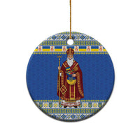 Ukraine Christmas Ceramic Ornament Saint Nicholas Vyshyvanka Style - Wonder Print Shop
