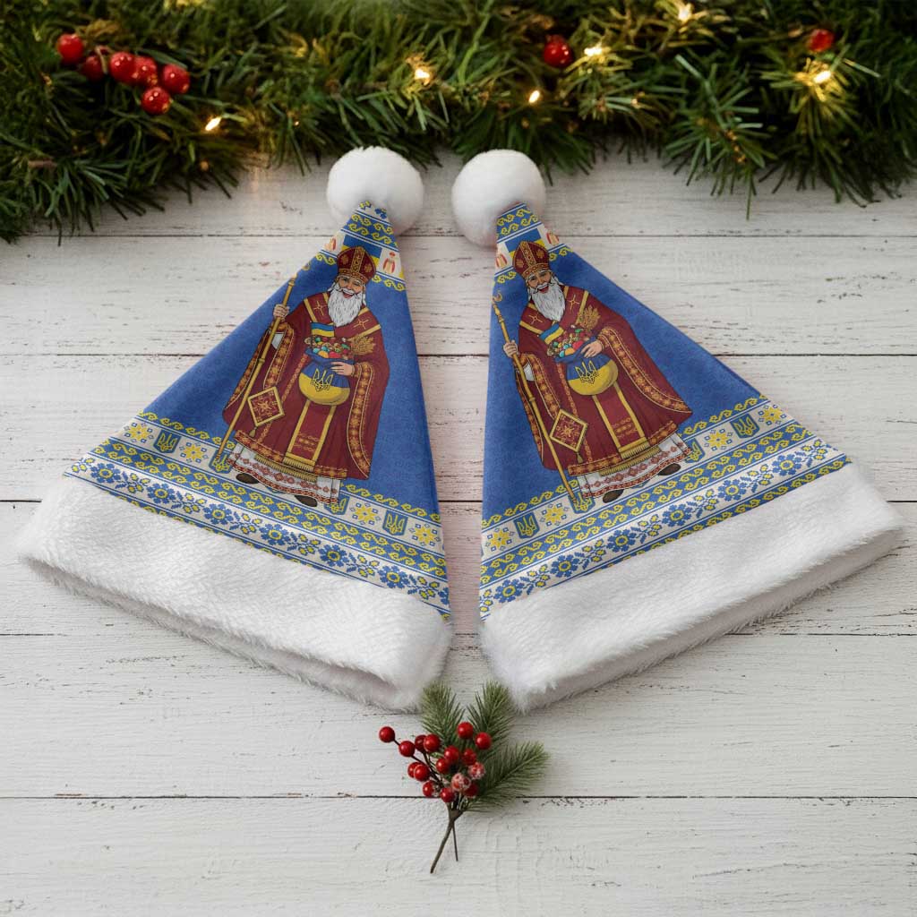 Ukraine Christmas Santa Hat Saint Nicholas Vyshyvanka Style - Wonder Print Shop