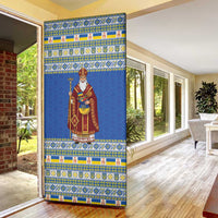Ukraine Christmas Door Cover Saint Nicholas Vyshyvanka Style - Wonder Print Shop