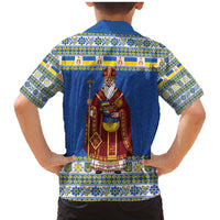 Ukraine Christmas Family Matching Mermaid Dress and Hawaiian Shirt Saint Nicholas Vyshyvanka Style - Wonder Print Shop