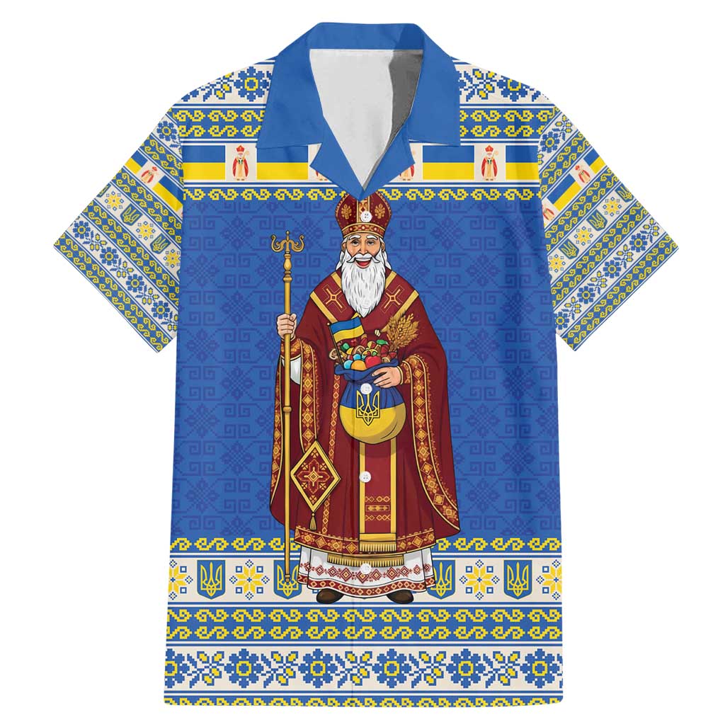 Ukraine Christmas Family Matching Mermaid Dress and Hawaiian Shirt Saint Nicholas Vyshyvanka Style - Wonder Print Shop