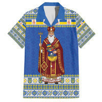 Ukraine Christmas Family Matching Off The Shoulder Long Sleeve Dress and Hawaiian Shirt Saint Nicholas Vyshyvanka Style - Wonder Print Shop