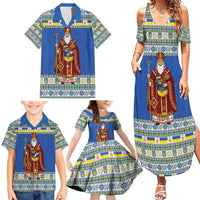 Ukraine Christmas Family Matching Summer Maxi Dress and Hawaiian Shirt Saint Nicholas Vyshyvanka Style - Wonder Print Shop