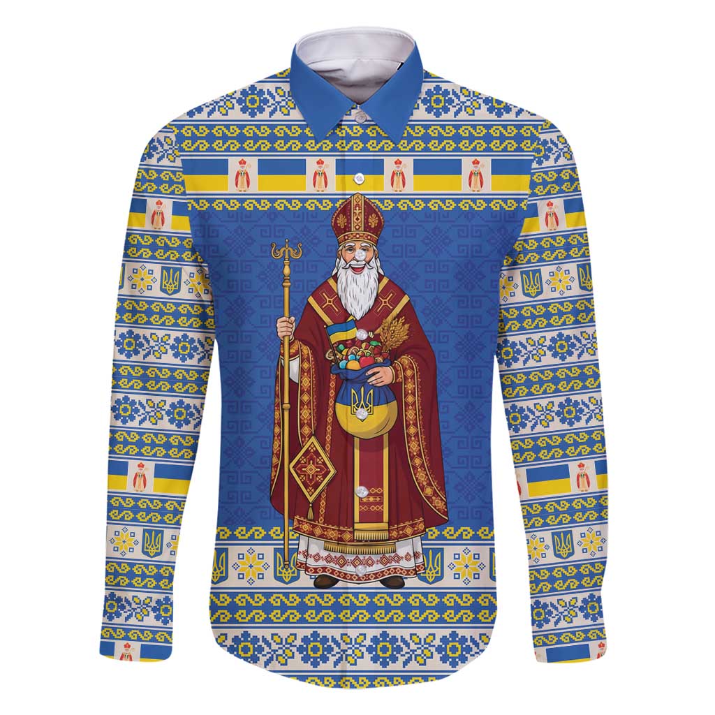 Ukraine Christmas Family Matching Summer Maxi Dress and Hawaiian Shirt Saint Nicholas Vyshyvanka Style - Wonder Print Shop