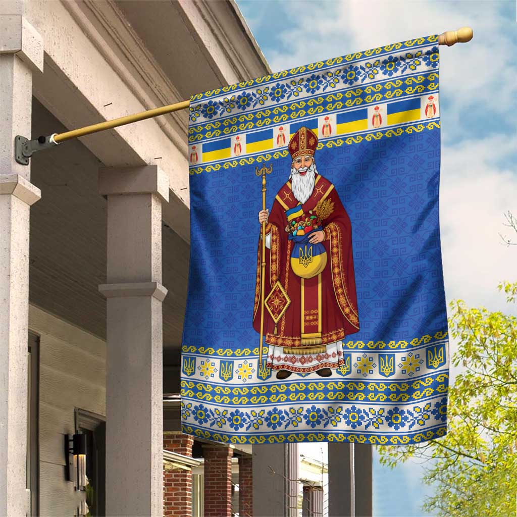 Ukraine Christmas Garden Flag Saint Nicholas Vyshyvanka Style - Wonder Print Shop