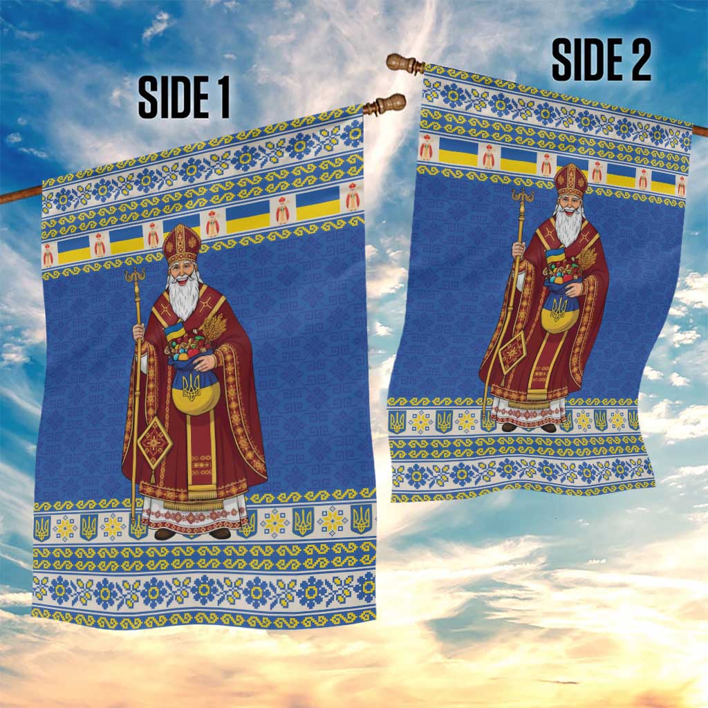Ukraine Christmas Garden Flag Saint Nicholas Vyshyvanka Style - Wonder Print Shop