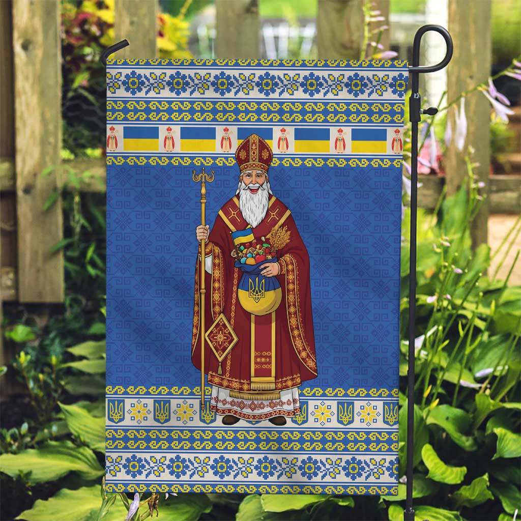 Ukraine Christmas Garden Flag Saint Nicholas Vyshyvanka Style - Wonder Print Shop