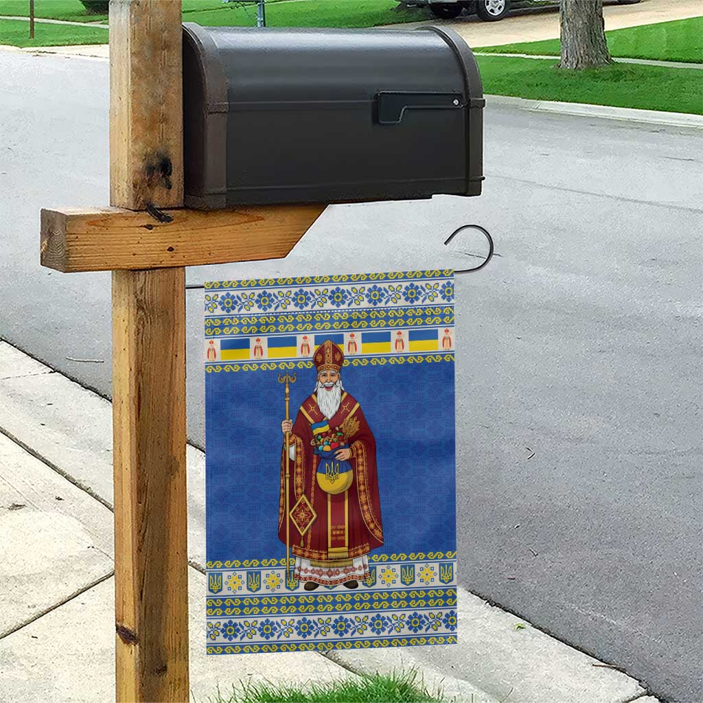 Ukraine Christmas Garden Flag Saint Nicholas Vyshyvanka Style - Wonder Print Shop