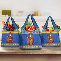 Ukraine Christmas Grocery Bag Saint Nicholas Vyshyvanka Style - Wonder Print Shop