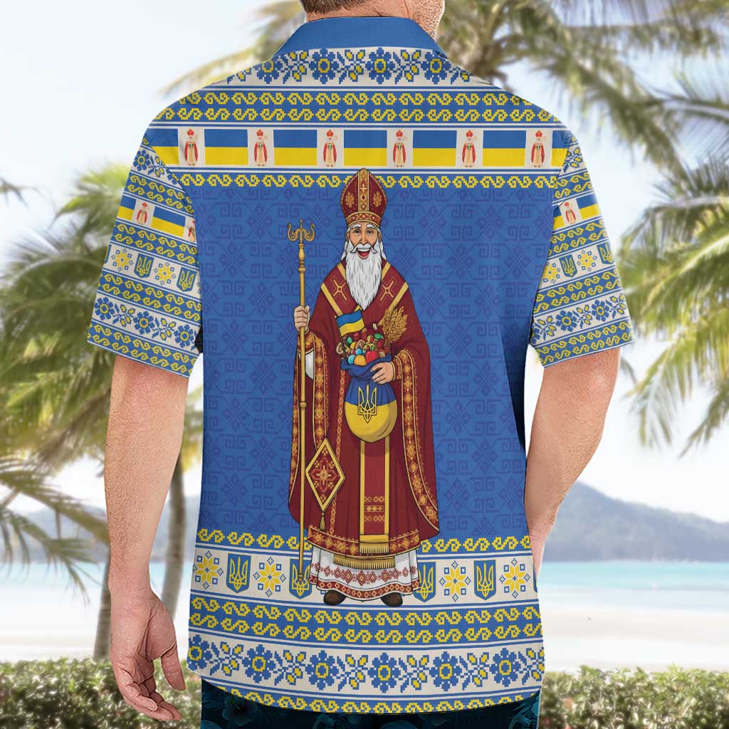 Ukraine Christmas Hawaiian Shirt Saint Nicholas Vyshyvanka Style - Wonder Print Shop