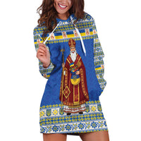 Ukraine Christmas Hoodie Dress Saint Nicholas Vyshyvanka Style - Wonder Print Shop