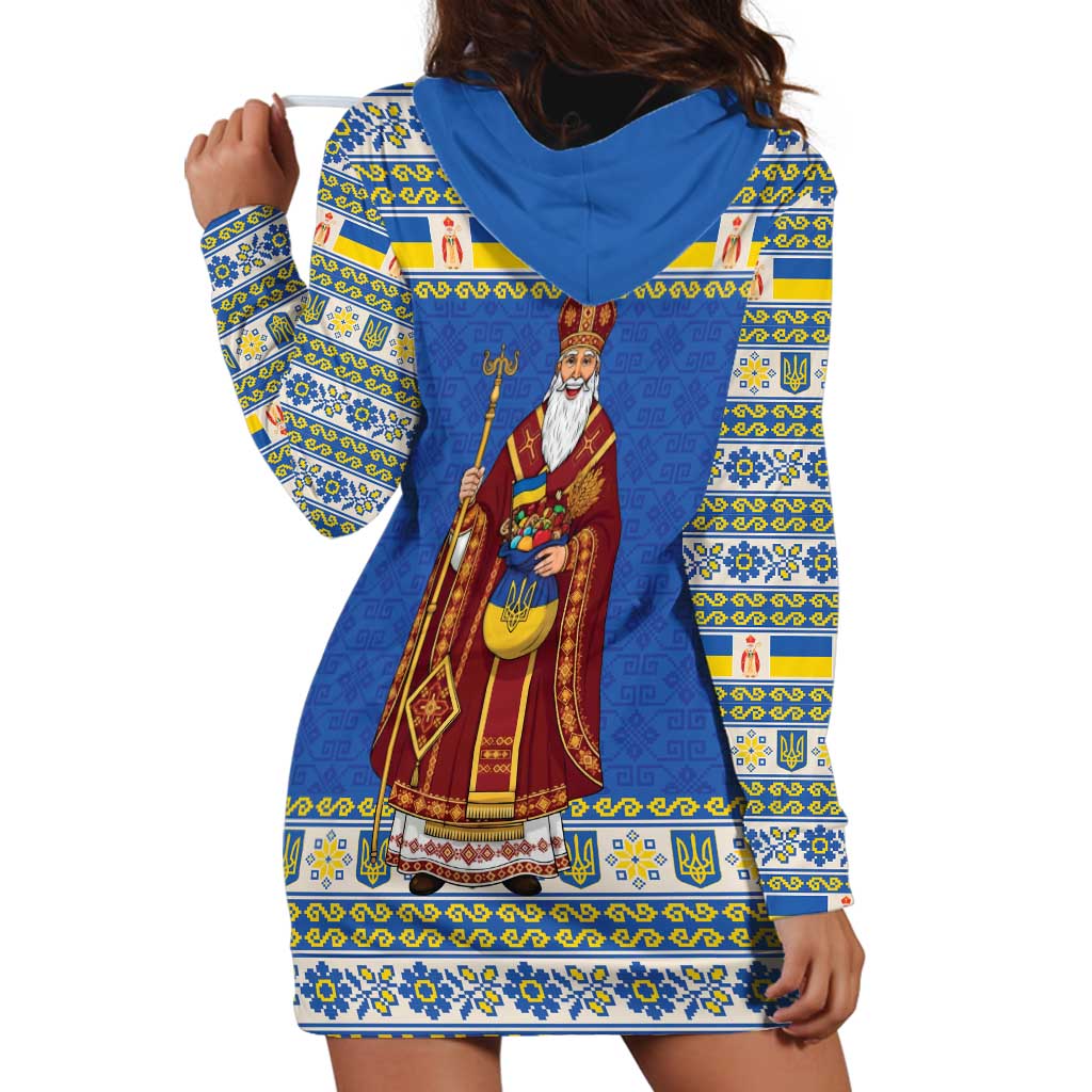 Ukraine Christmas Hoodie Dress Saint Nicholas Vyshyvanka Style - Wonder Print Shop
