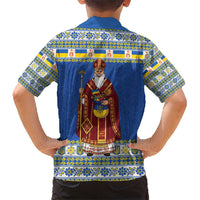 Ukraine Christmas Kid Hawaiian Shirt Saint Nicholas Vyshyvanka Style - Wonder Print Shop