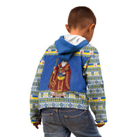 Ukraine Christmas Kid Hoodie Saint Nicholas Vyshyvanka Style - Wonder Print Shop
