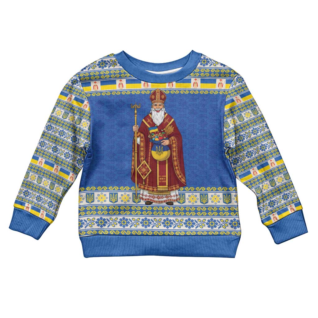 Ukraine Christmas Kid Ugly Christmas Sweater Saint Nicholas Vyshyvanka Style - Wonder Print Shop