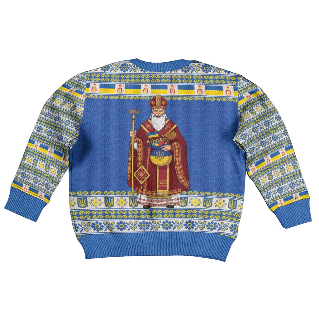 Ukraine Christmas Kid Ugly Christmas Sweater Saint Nicholas Vyshyvanka Style - Wonder Print Shop