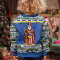 Ukraine Christmas Kid Ugly Christmas Sweater Saint Nicholas Vyshyvanka Style - Wonder Print Shop