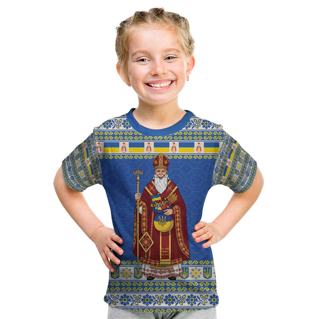 Ukraine Christmas Kid T Shirt Saint Nicholas Vyshyvanka Style - Wonder Print Shop