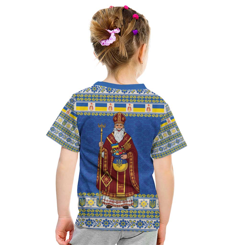 Ukraine Christmas Kid T Shirt Saint Nicholas Vyshyvanka Style - Wonder Print Shop