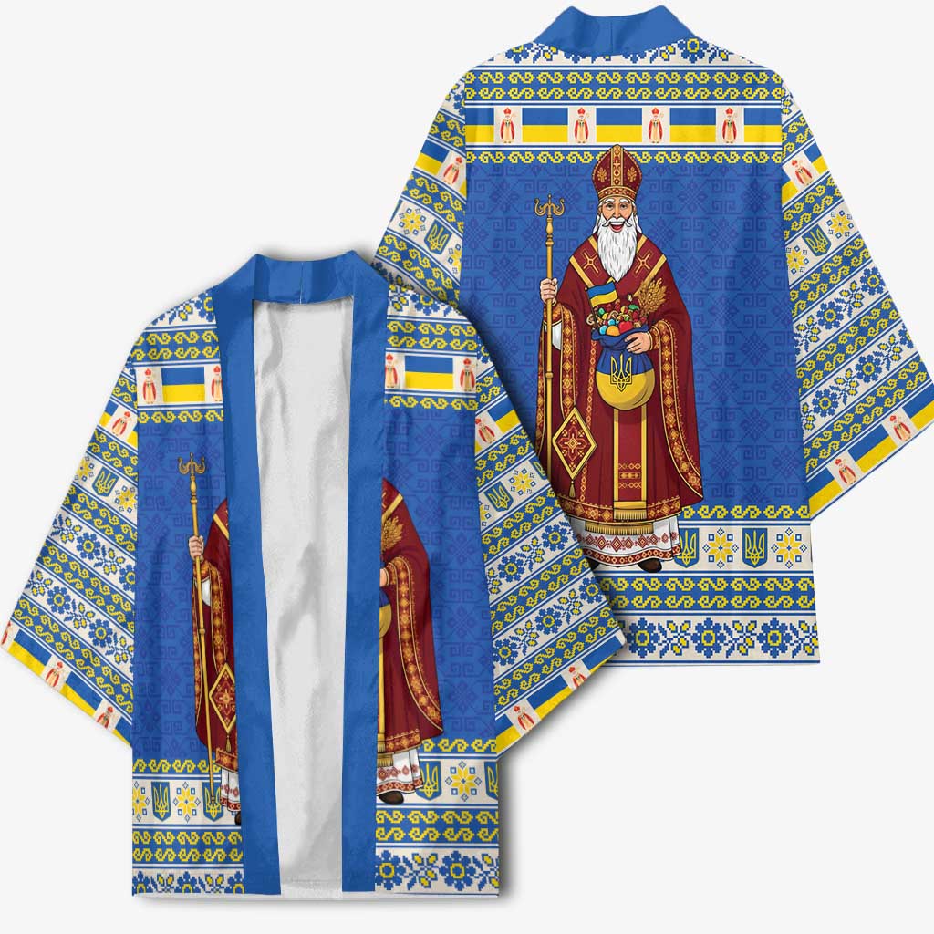 Ukraine Christmas Kimono Saint Nicholas Vyshyvanka Style - Wonder Print Shop