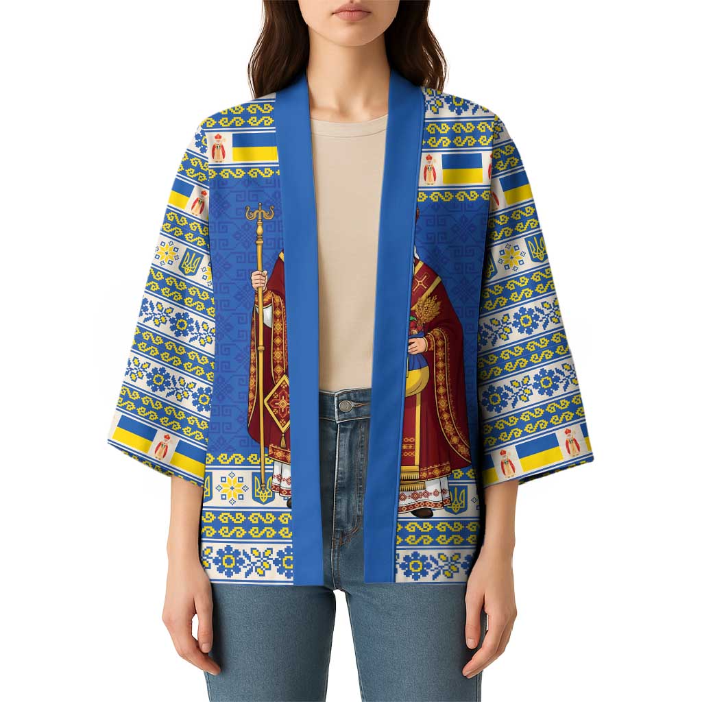 Ukraine Christmas Kimono Saint Nicholas Vyshyvanka Style - Wonder Print Shop