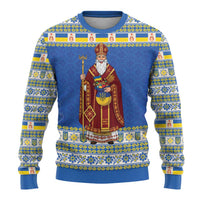 Ukraine Christmas Ugly Christmas Sweater Saint Nicholas Vyshyvanka Style - Wonder Print Shop
