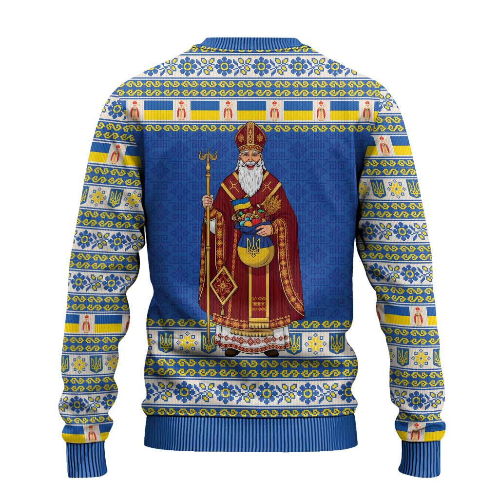 Ukraine Christmas Ugly Christmas Sweater Saint Nicholas Vyshyvanka Style - Wonder Print Shop