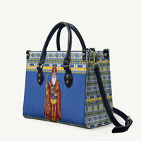 Ukraine Christmas Leather Bag Saint Nicholas Vyshyvanka Style - Wonder Print Shop