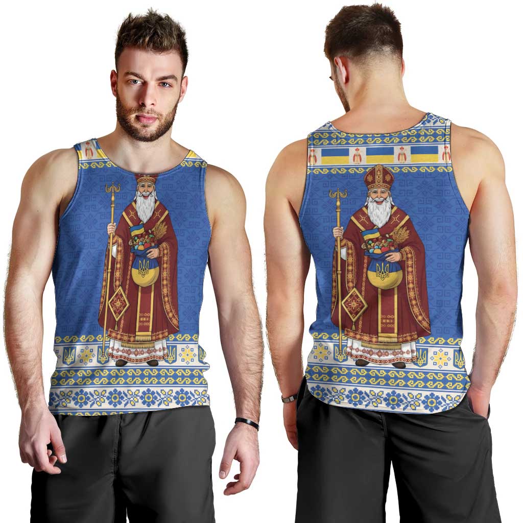 Ukraine Christmas Men Tank Top Saint Nicholas Vyshyvanka Style - Wonder Print Shop