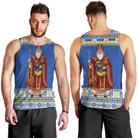 Ukraine Christmas Men Tank Top Saint Nicholas Vyshyvanka Style - Wonder Print Shop
