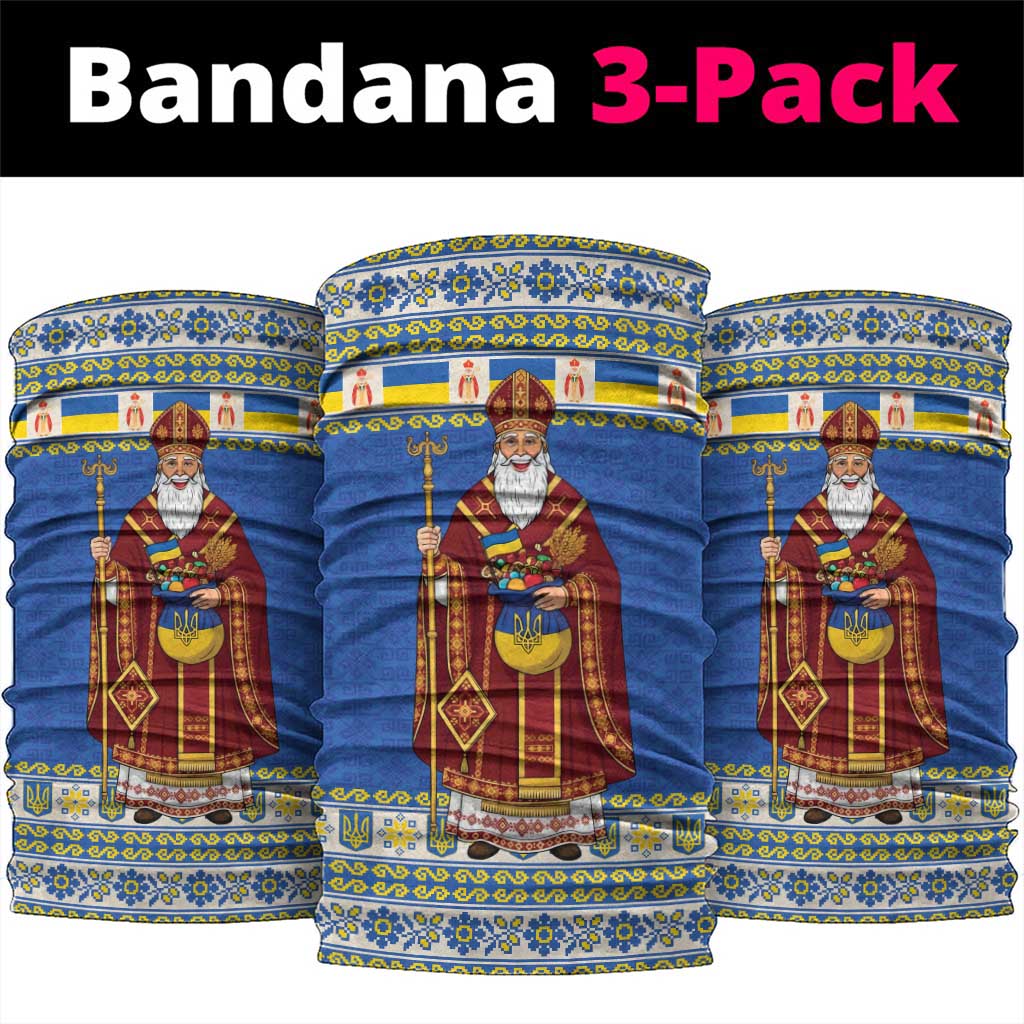Ukraine Christmas Neck Gaiter Saint Nicholas Vyshyvanka Style - Wonder Print Shop