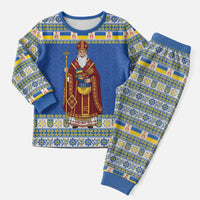 Ukraine Christmas Pajama Set Saint Nicholas Vyshyvanka Style - Wonder Print Shop
