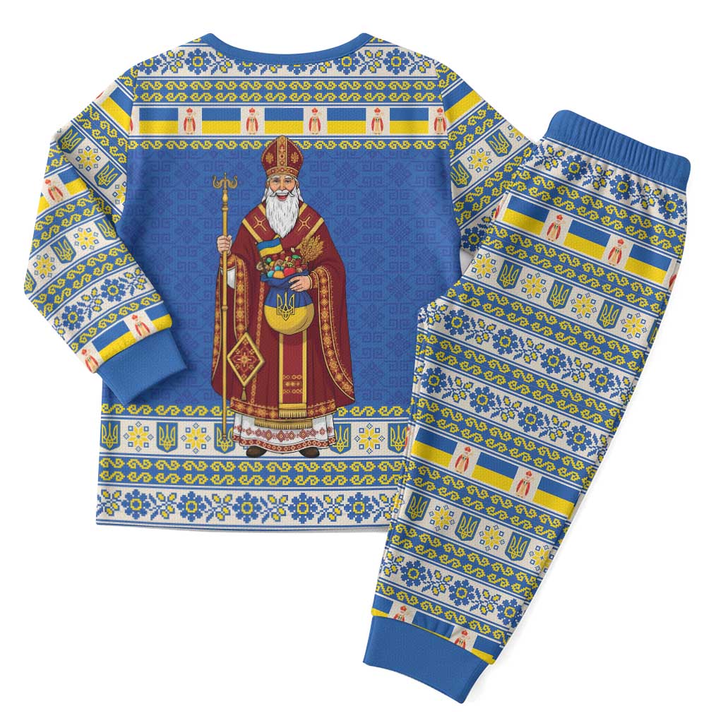 Ukraine Christmas Pajama Set Saint Nicholas Vyshyvanka Style - Wonder Print Shop