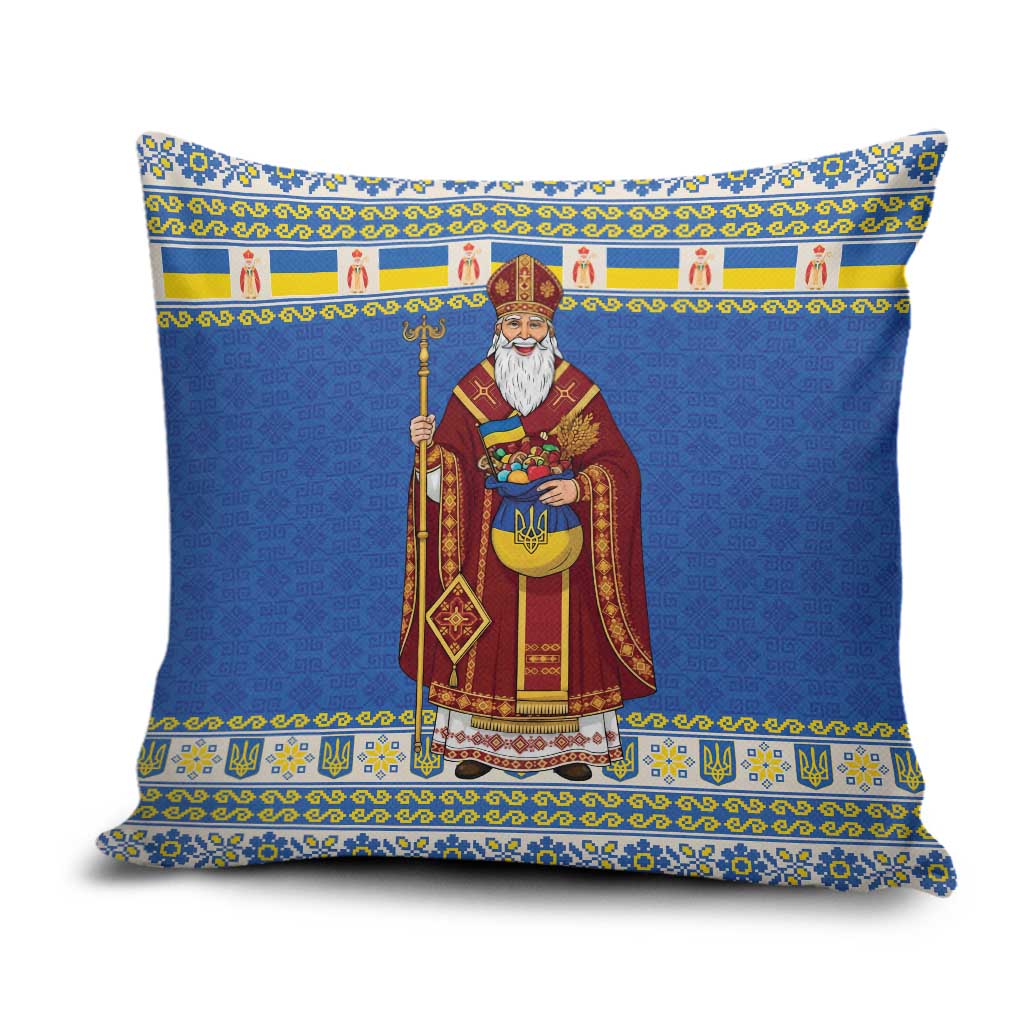 Ukraine Christmas Pillow Cover Saint Nicholas Vyshyvanka Style - Wonder Print Shop