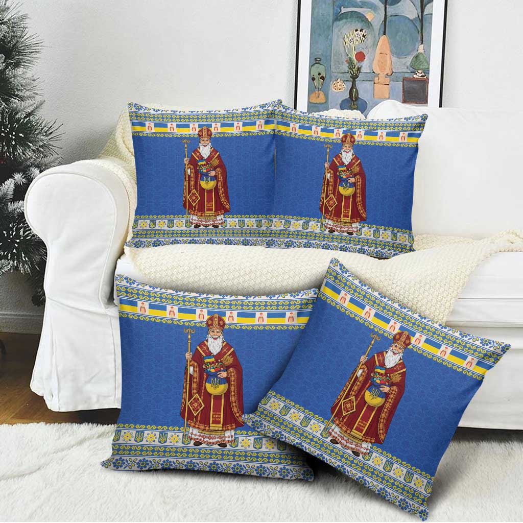 Ukraine Christmas Pillow Cover Saint Nicholas Vyshyvanka Style - Wonder Print Shop