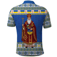 Ukraine Christmas Polo Shirt Saint Nicholas Vyshyvanka Style - Wonder Print Shop