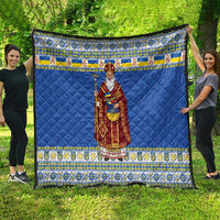 Ukraine Christmas Quilt Saint Nicholas Vyshyvanka Style - Wonder Print Shop