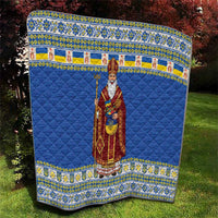 Ukraine Christmas Quilt Saint Nicholas Vyshyvanka Style - Wonder Print Shop