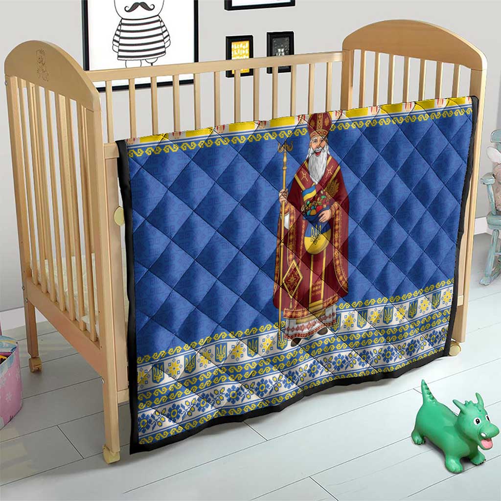 Ukraine Christmas Quilt Saint Nicholas Vyshyvanka Style - Wonder Print Shop