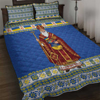 Ukraine Christmas Quilt Bed Set Saint Nicholas Vyshyvanka Style - Wonder Print Shop