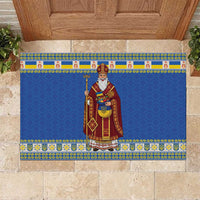 Ukraine Christmas Rubber Doormat Saint Nicholas Vyshyvanka Style - Wonder Print Shop