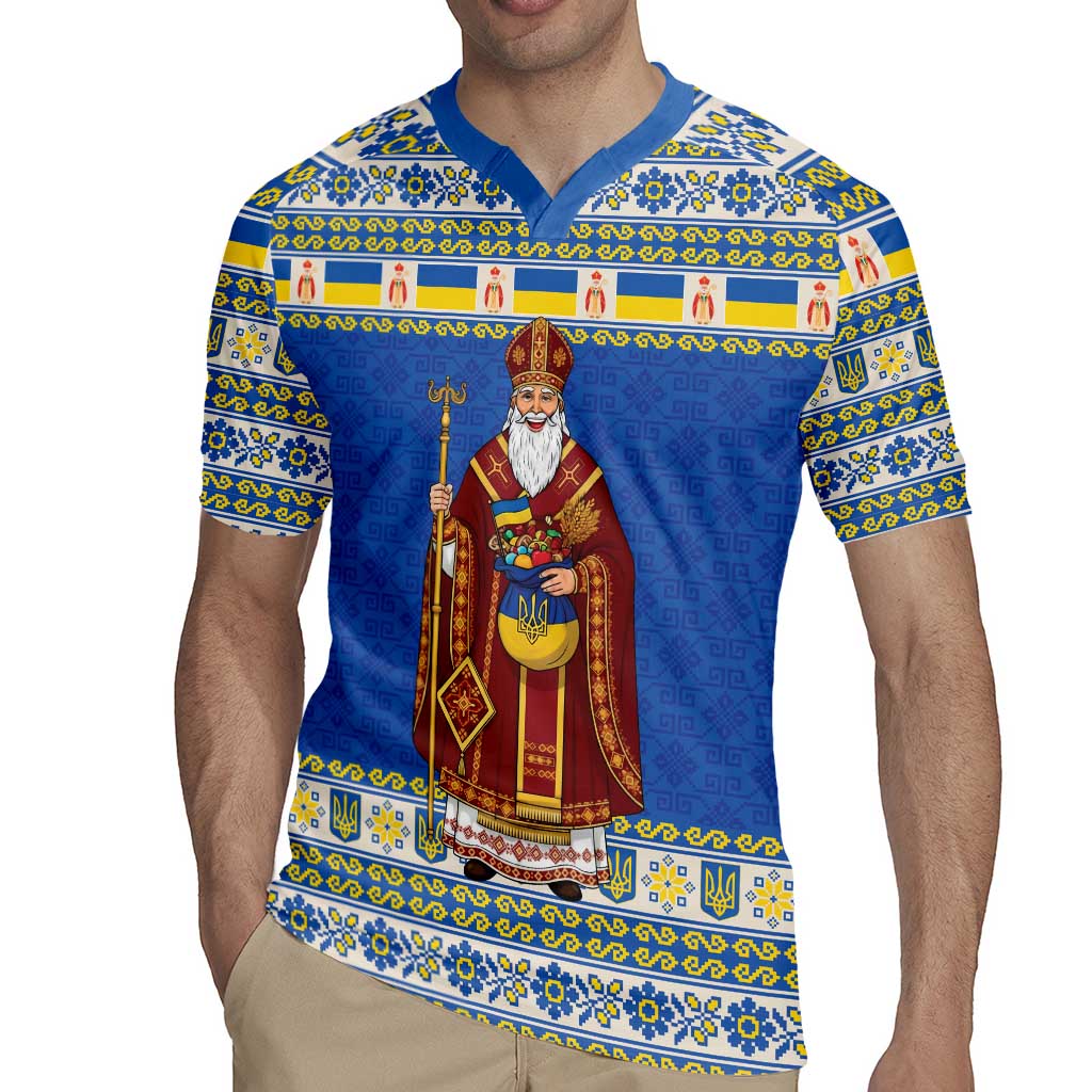 Ukraine Christmas Rugby Jersey Saint Nicholas Vyshyvanka Style - Wonder Print Shop