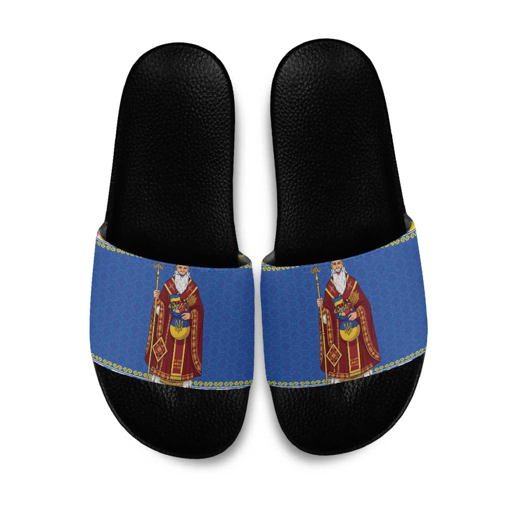 Ukraine Christmas Slide Sandals Saint Nicholas Vyshyvanka Style - Wonder Print Shop