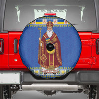 Ukraine Christmas Spare Tire Cover Saint Nicholas Vyshyvanka Style - Wonder Print Shop