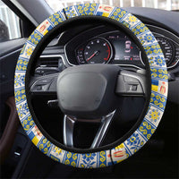 Ukraine Christmas Steering Wheel Cover Saint Nicholas Vyshyvanka Style - Wonder Print Shop