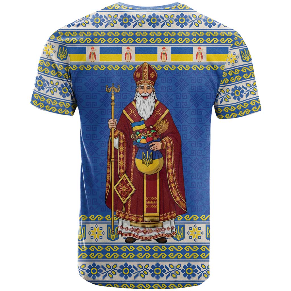 Ukraine Christmas T Shirt Saint Nicholas Vyshyvanka Style - Wonder Print Shop