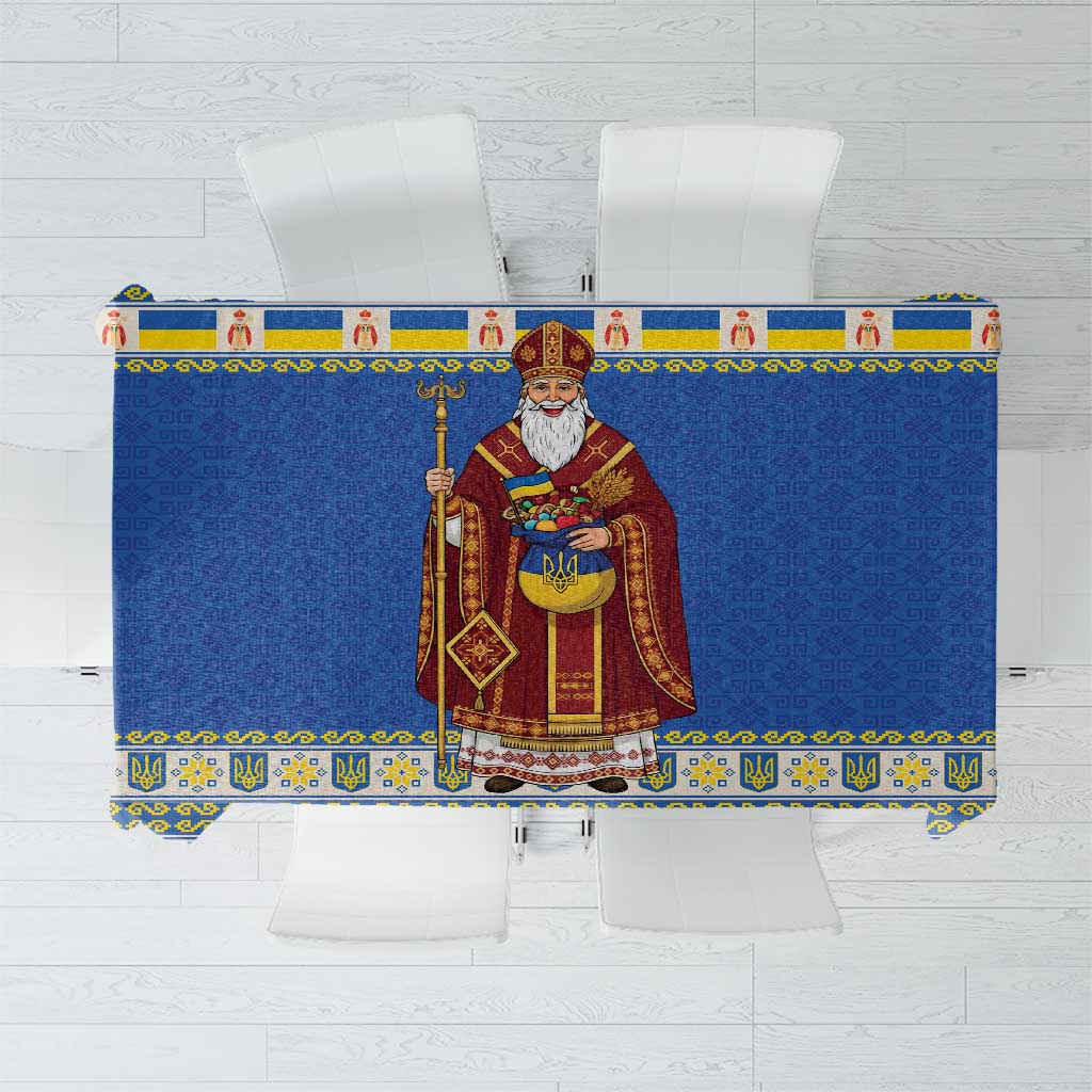 Ukraine Christmas Tablecloth Saint Nicholas Vyshyvanka Style - Wonder Print Shop