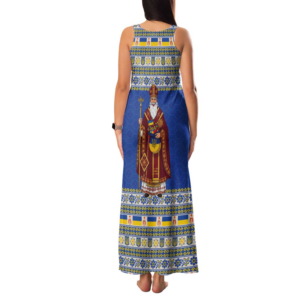 Ukraine Christmas Tank Maxi Dress Saint Nicholas Vyshyvanka Style - Wonder Print Shop